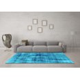 thumbnail image 3 of Ahgly Company Indoor Square Abstract Light Blue Modern Area Rugs, 7' Square, 3 of 4