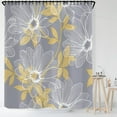 thumbnail image 2 of Unique Design Abstract Gray and Yellow Plants Flowers Fabric Shower Curtain, Mordern Art Curtain for Bathroom Décor Machine Washable 72" x 72" Grey, 2 of 5