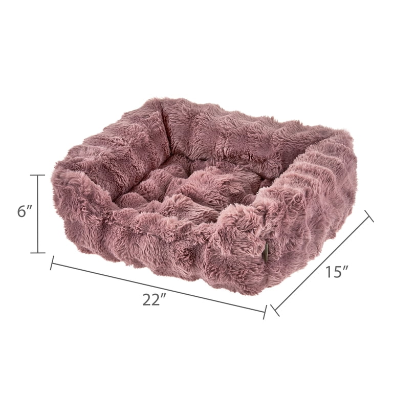 Vibrant Life Small Bubble Faux Fur Orthopedic Cuddler Bed, Pink photo 2