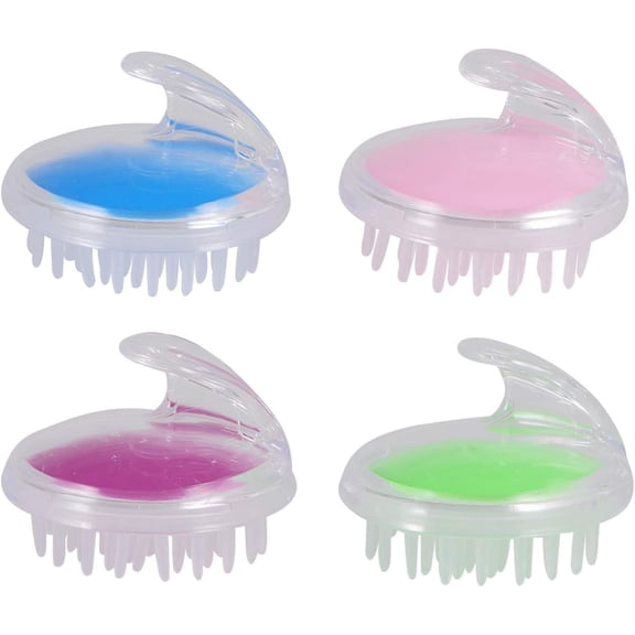 4PCS Hair Washing Brushes Head Massage Brushes Scalp Cleaning Massager Hair Salon Brushes for Women Men