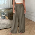 thumbnail image 2 of Lenago Womens Sweatpants Wide Leg Pocket Pants Solid Color Elastic Waist Loose Pleated Long Pants, 2 of 7