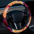 thumbnail image 2 of Petal flower 14.5 Inch Printing PVC Leather Auto Accessories Steering Wheel Cover Car Wheel Covers Steering Wheel Cover, 2 of 6