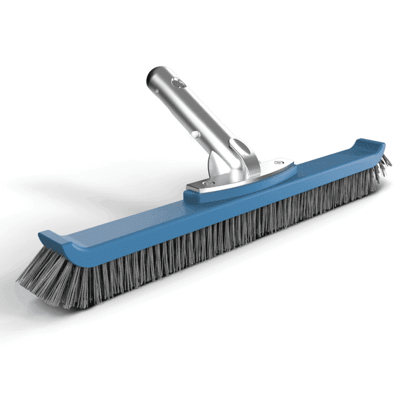 Kemano 17" Heavy Duty Pool Brush Head, Silicon Carbide Bristles, Blue Aluminum Frame