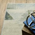 thumbnail image 6 of 5' X 7' Blue Green Grey Gold And Ivory Geometric Power Loom Stain Resistant Area Rug, 6 of 10
