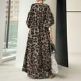 thumbnail image 4 of ZANZEA Womens Dresses Leopard Printed 3/4 Sleeve O-Neck Long Dress, 4 of 4