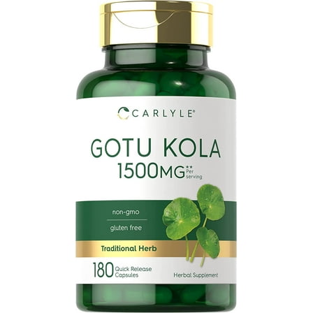 Gotu Kola Capsules | 1500mg | 180 Count | by Carlyle