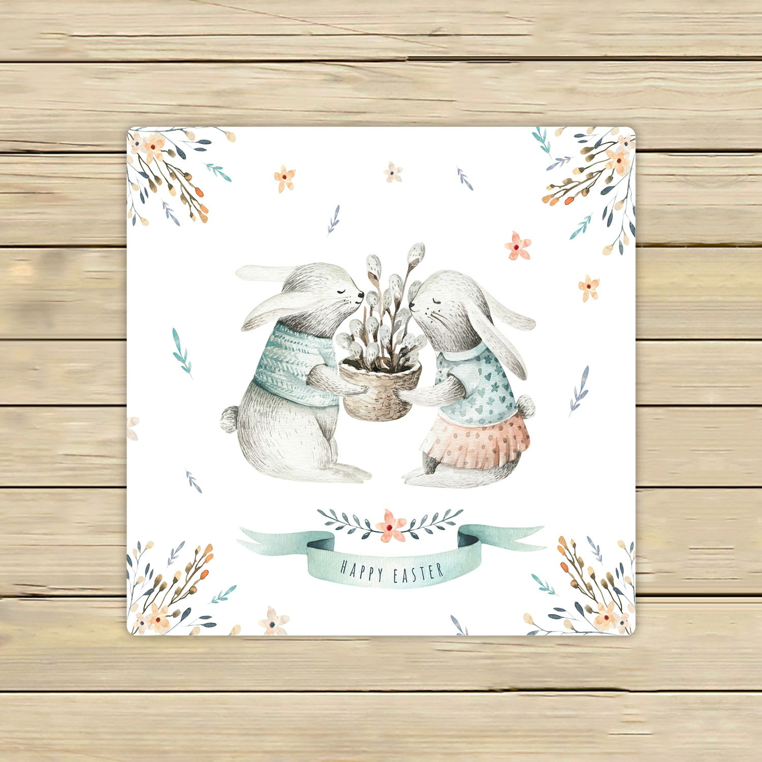 ECZJNT easter cartoon bunnies leaves branches feathers Beach Bath