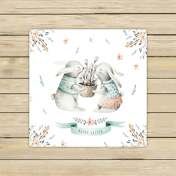 ECZJNT easter cartoon bunnies leaves branches feathers Beach Bath Towels Shower Towel For Home Outdoor Travel 13x13 Inch