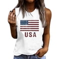 thumbnail image 2 of Goodtrade8 Women's Summer Tank Tops Red White and Blue Pullover July 4th Sleeveless Shirts Workout American Flag Crew Neck Outdoor Tops for Women Casual, 2 of 4