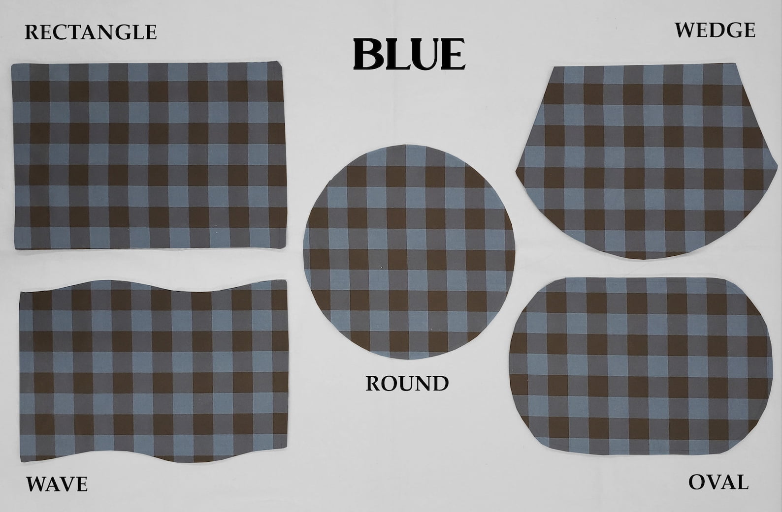 Buffalo Check Plaid Placemats by Penny's Needful Things (Wedge - Set of 6) (Blue)