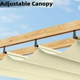thumbnail image 3 of WildBreak Outdoor Pergola 10 x10 Feet, Wood Grain Metal, with Retractable Canopy, Off-white, 3 of 6