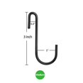 thumbnail image 2 of Paquete de 24 ESFUN Ganchos en forma de S resistentes de 3 pulgadas, color negro, ganchos para colgar en forma de S, ganchos para colgar en forma de S, perchas para utensilios de cocina, cucharas, sar, 2 of 5