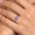 thumbnail image 4 of Gem Stone King 10K White Gold Purple Amethyst Engagement Ring for Women | 0.41 Cttw | Marquise 8X4MM | Gemstone February Birthstone | Size 9, 4 of 6