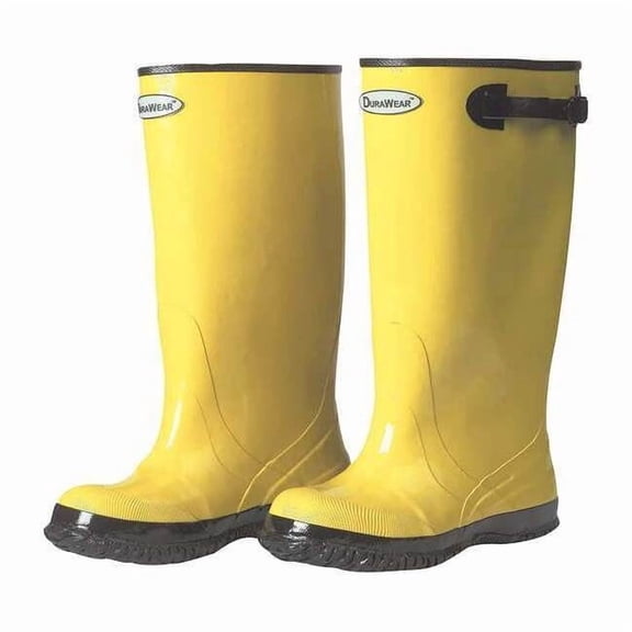 Overboots, Plain Toe, Rubber, 17 in Height, Bar Grip Sole, Yellow, 14 151014
