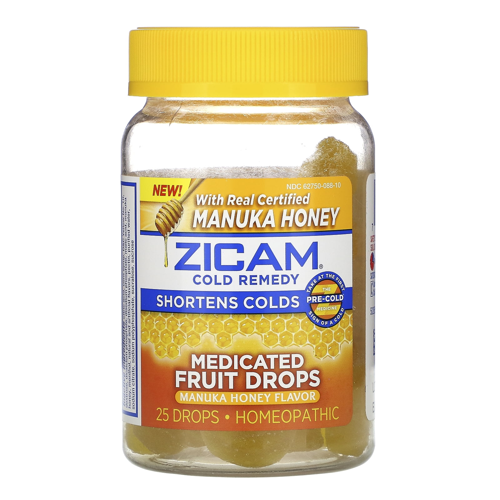 Zicam Cold Remedy Medicated Fruit Drops Manuka Honey Flavor 25ct 1 ea(1pack)