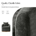 thumbnail image 3 of Tina's Home Modern Chenille Swivel Accent Chair Set of 2, 360° Barrel Chairs with Lumbar Pillow Gray, 3 of 6