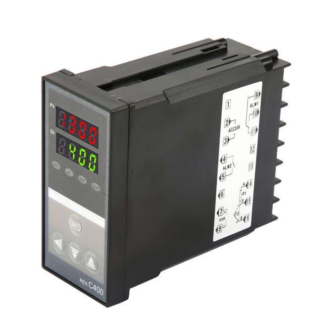 High-Precision Universal Input Temperature Controller REX-C400FK02-V*AN with SSR Output & Alarm Function - 1%+1digit Accuracy, -1999~9999 Measurement Range for Home Appliances, Motors, Refrigeration