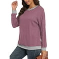 thumbnail image 5 of Long Sleeve Shirts for Women Casual Pullover Tops Sweatshirts for Women(Mauve M), 5 of 6