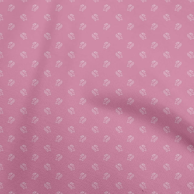 oneOone Polyester Spandex Rose Tissu Rétro Minimal Fer Matériel de Couture Tissu Imprimé par la Cour 56 Pouces de Large