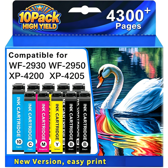232xl Ink Cartridges Latest Upgrade Compatible for Epson Ink 232xl 232 XL Works with Workforce WF-2930, WF-2950, Expression XP-4200, XP-4205 (Black Cyan Magenta Yellow, 10Pack)