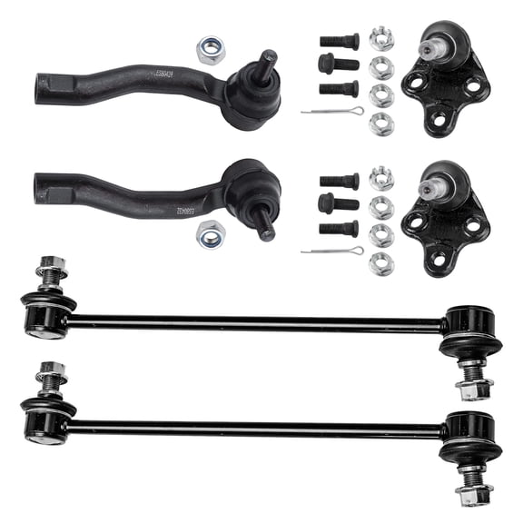 Detroit Axle - Front Lower Ball Joints Outer Tie Rods Sway Bars Replacement for 2003 2004 2005 2006 2007 2008 Toyota Corolla