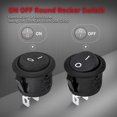 thumbnail image 3 of UL Listed ON Off Round Rocker Switches SPST 20mm Mini 12 Volt DC Mini Circle Toggle Switch 12V for Car Automotive RV 2 Pin Switch 120V Wired KCD1-5Pack, 3 of 6