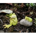thumbnail image 4 of Top Collection Miniature Fairy Garden and Terrarium Statue, Sleeping Cute Frog on Stone, 4 of 4