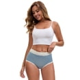 thumbnail image 4 of DARING DIVA Women's High Waisted Lace Trim Briefs Full Coverage Panties L Dark Blue, 4 of 6