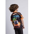 thumbnail image 3 of Hot Wheels Mesh V-neck T-Shirt and French Terry Jogger Pants Outfit Set Toddler to Little Kid, 3 of 5