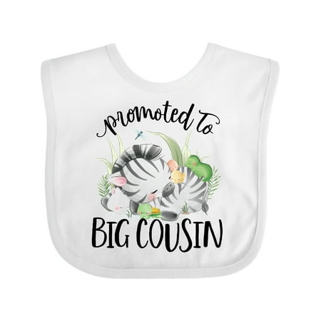 

Inktastic Zebra Promoted to Big Cousin Gift Baby Boy or Baby Girl Bib