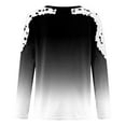 thumbnail image 4 of Women's O-Neck Lace Patchwork Tops Plus Size Long Sleeve Pullover Classic-Fit Hollow Out Gradient T-Shirts, 4 of 5