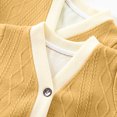 thumbnail image 6 of Infant Girls Cable Knit Cardigan Sweaters V Neck Button Down Long Sleeve Colorblock Outerwear Fall Winter Warm Knitwear Casual School Daily Pullover Tops, Size 3-6 M, 6 of 7