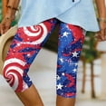 thumbnail image 3 of Hvot&aat Patriotic High Waist Leggings for Women USA 4th of July Flag Leggings Summer Casual Vacation Beach Pants, 3 of 6