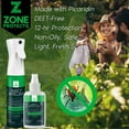 thumbnail image 2 of Zone Protects Picaridin Insect Repellent Combo; 10oz Picaridin Spray w/ 8oz Refill Bottle; DEET-Free, Oil-Free; 12-hr Protection Against Mosquitoes, Ticks, Biting Flies and Chiggers, 2 of 7