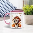 thumbnail image 2 of Happy Thanksgiving Chinese Crested Turkey Costume Pumpkins Autumn Leaves 11oz Accent Two-tone Mug Dog Lover Coffee Tea Cup - 130144, 2 of 5