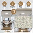 thumbnail image 5 of Spring Flowers Window Privacy Film,Yellow Pink Floral Leaves Vintage Country Plants Static Cling UV Sun Blocking Window Tint Day and Night,Non-Adhesive One Way Privacy Cover 35.4''x78.7'', 5 of 7