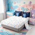 thumbnail image 3 of Manfei Colorful Axolotl 7pcs Queen Bedding,Ocean Animal Bedding Comforter Set Queen,Colorful Stars Reversible, 3 of 7