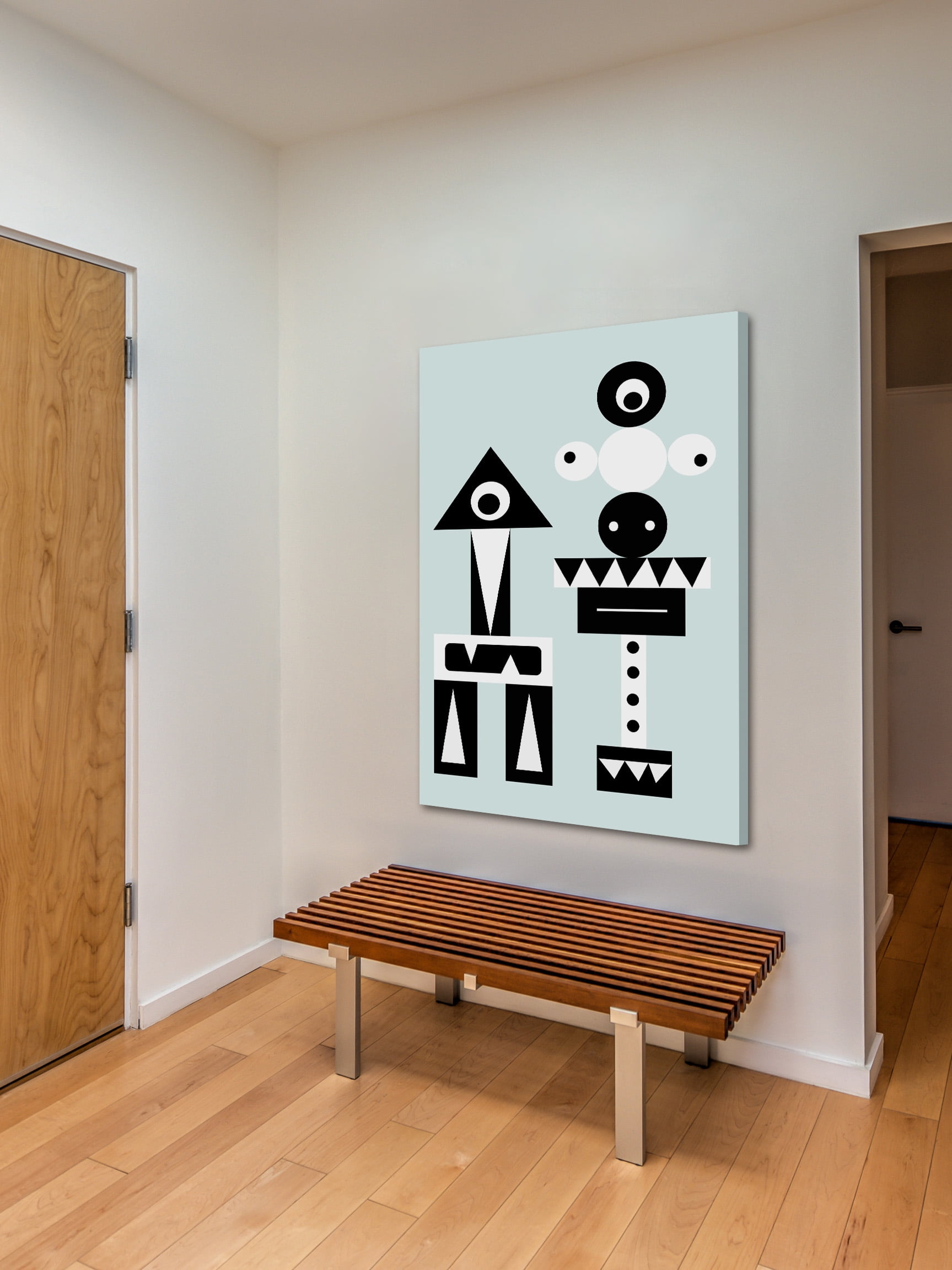 "One-Eyed Robots" Painting Print on Wrapped Canvas