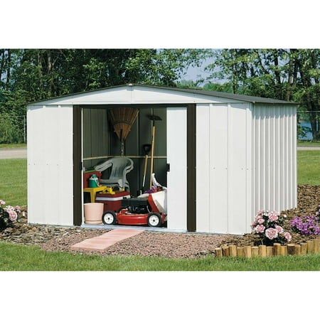 Oakwood 10 x 14 ft. Steel Storage Shed Coffee/Eggshell