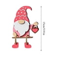 thumbnail image 3 of QianGlow Valentine’s Day Wooden Gnome Decoration, Cute Heart Flower Gnome Figurine with Dangling Rope Legs, Handmade Shelf Mantel Decor, Romantic GiftD, 3 of 6