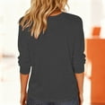 thumbnail image 5 of sckarle Heart Cut Out Tops for Women 3/4 Sleeve Shirt Slim Fit Round Neck Tunic Top Trendy Casual Going Out Shirt Dark Gray,M, 5 of 8