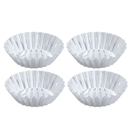 

10pcs Nonstick Ripple Aluminum Alloy Egg Tart Mold Flower Shape Reusable Cupcake and Muffin Baking Cup Tartlets Pans