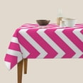thumbnail image 5 of Monogrammed Pink Chevron Striped Pattern Soft Tablecloth Square Dinng Table Covers for Kitchen & Table Linens 52" x 52", 5 of 8