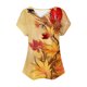 thumbnail image 4 of Fiudx Ofertas Flash Del Día Solo En Línea Top Informal de Primavera y Verano de Manga Corta con Cuello En V para Mujer, 4 of 5