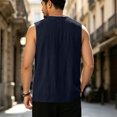 thumbnail image 5 of RFQWOVSR Mens Cotton Linen Summer Vest with Chinese Knot Buttons Loose Fit Retro XL, 5 of 6