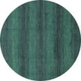 thumbnail image 1 of Ahgly Company Indoor Round Abstract Turquoise Blue Modern Area Rugs, 8' Round, 1 of 4