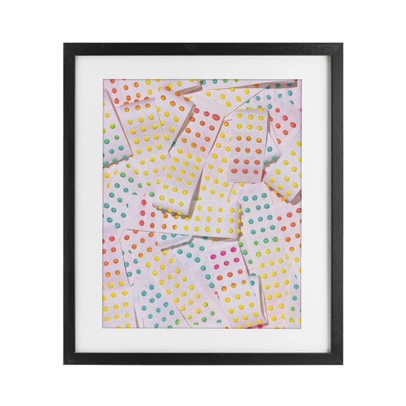 Stupell Industries Contemporary Retro Color Candy Dots Black Framed Print Under Glass, 13 x 16, by LISH Creative