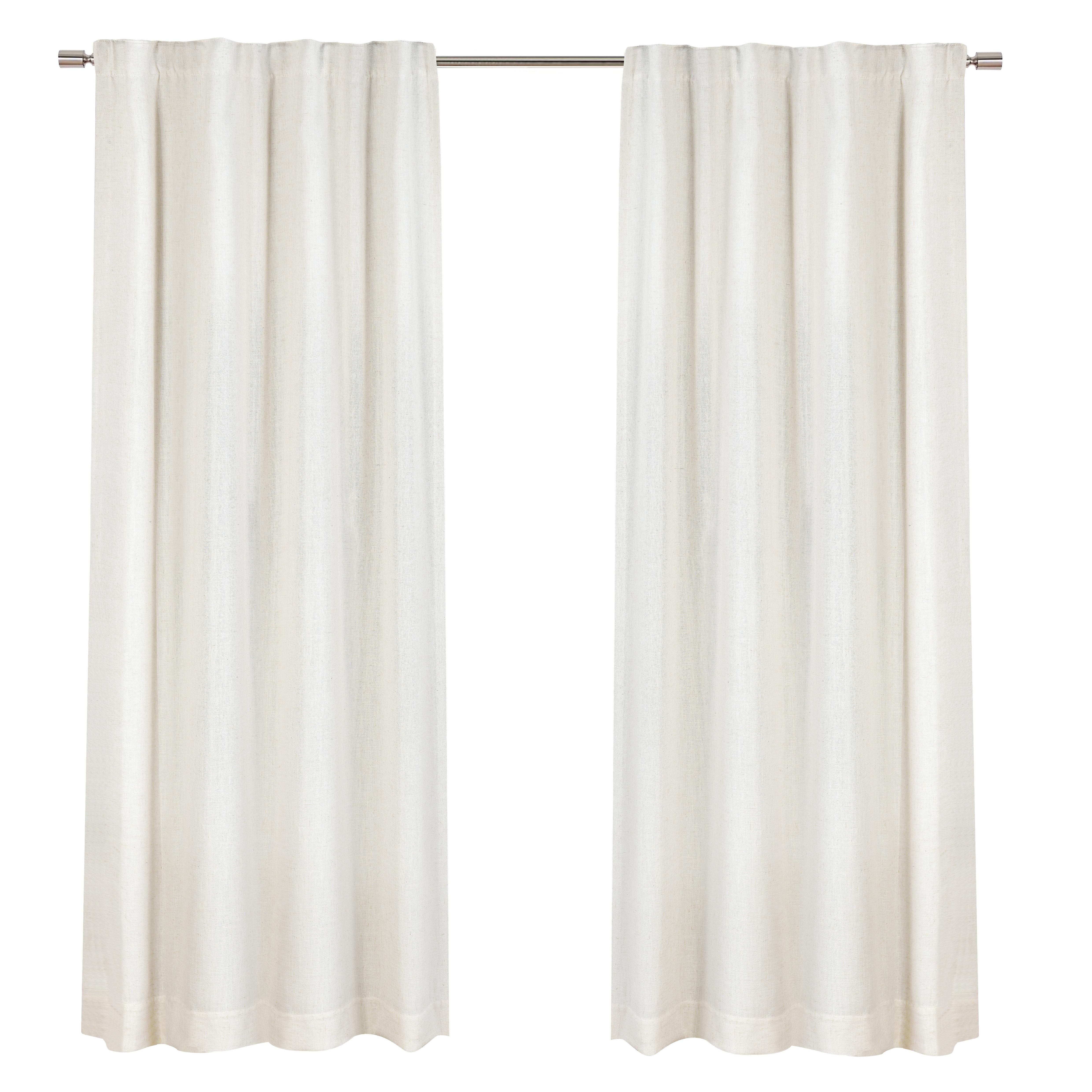 Better Homes & Gardens Linen Blend Curtain, Single Panel, Vanilla Dream, 50" W x 84" L