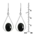 thumbnail image 4 of AeraVida Bali Style Teardrops Oval Black Onyx Stone .925 Sterling Silver Dangle Earrings, 4 of 5