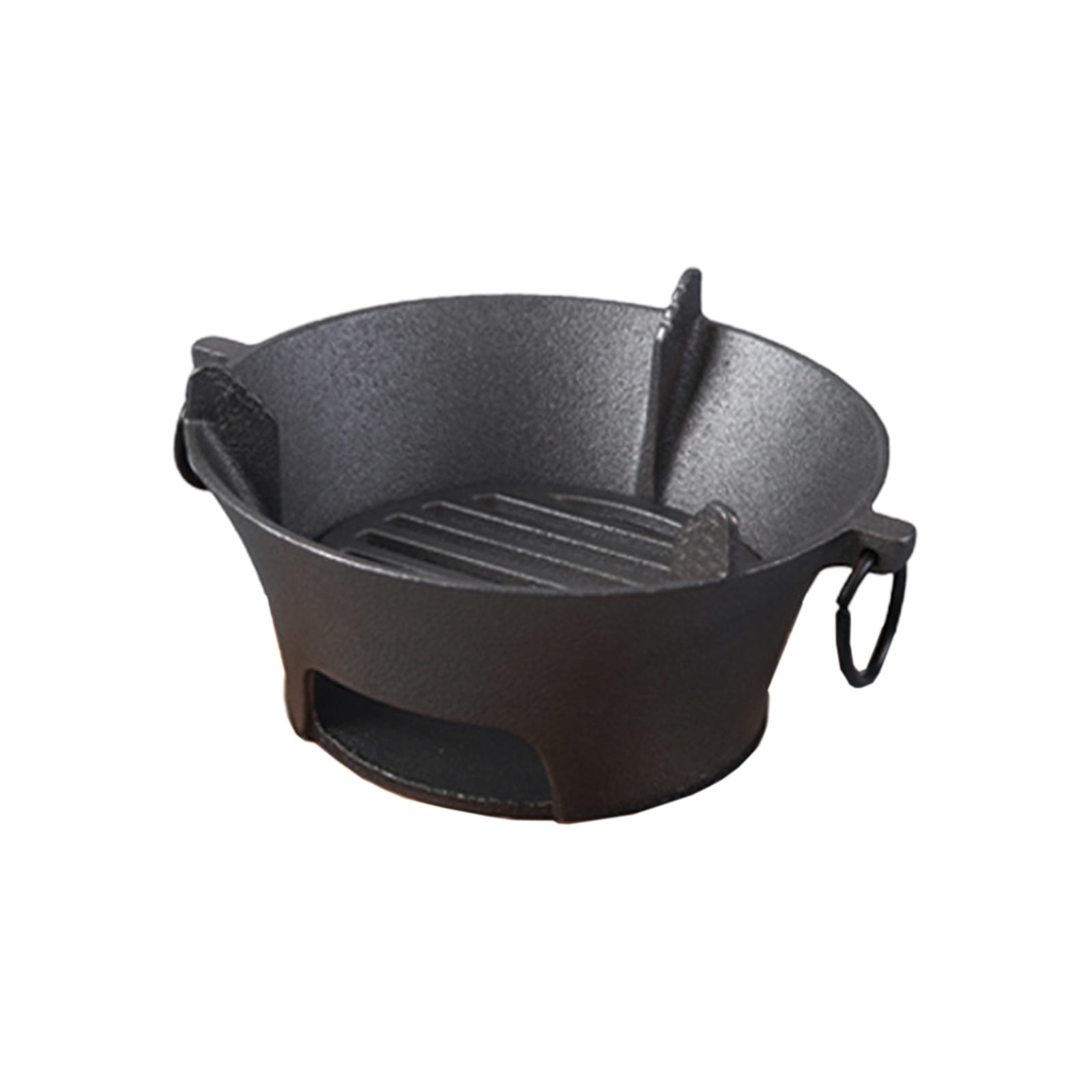 TTJ Gifts Outdoor Grill Cast Iron Round Charcoal Grill Portable Heavy Duty Outdoor Cooking Fire Pit Camping Backyard Grill Durable Iron Construction for Picnics Barbecue
